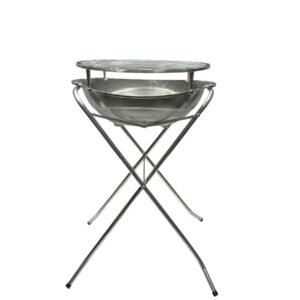 CHURRASQUEIRA OVAL COM SUPORTE