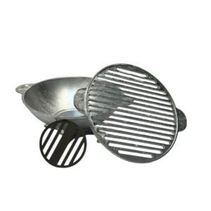 CHURRASQUEIRA GENGISKAN REDONDA GRELHA RETA